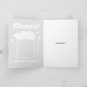 50 jaar 50ste bier verjaardagskaart voor mannen kaart (Binnen)