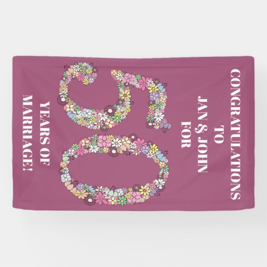 50 jaar 50ste huwelijk Jubileum Spandoek (Horizontaal)