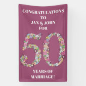 50 jaar 50ste huwelijk Jubileum Spandoek (Verticaal)