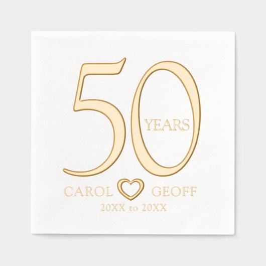 50 jaar 50ste huwelijksverjaardag naam dateert har folie servetten (Voorkant)