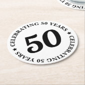50 jaar 50ste verjaardag ronde kartonnen onderzetter (Gebogen)