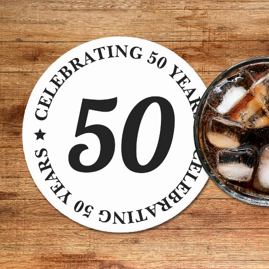 50 jaar 50ste verjaardag ronde kartonnen onderzetter