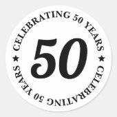 50 jaar 50ste verjaardag ronde sticker (Voorkant)