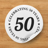 50 jaar 50ste verjaardag ronde sticker