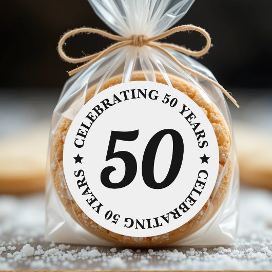50 jaar 50ste verjaardag ronde sticker