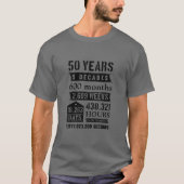 50 jaar 5 decades 600 maanden geboortedag t-shirt (Voorkant)