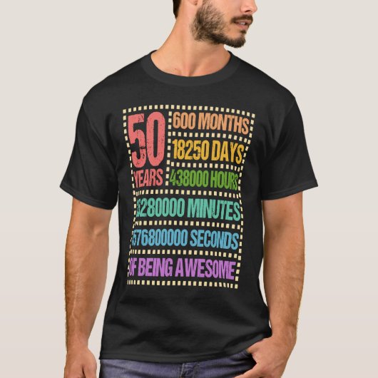 50 jaar 600 maanden 50e verjaardag 50 t-shirt (Voorkant)