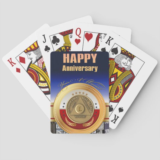 50 Jaar AA Jubileum Munt Je bent een Winner Award Pokerkaarten (Achterkant)