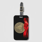 50 Jaar AA Jubileum Munt Rood Lint Bagagelabel (Voorkant (verticaal))