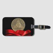 50 Jaar AA Jubileum Munt Rood Lint Bagagelabel (Voorkant (horizontaal))