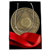 50 Jaar AA Jubileum Munt Rood Lint Medium Cadeauzakje (Voorkant)