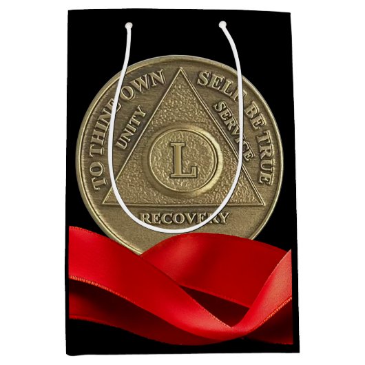 50 Jaar AA Jubileum Munt Rood Lint Medium Cadeauzakje (Voorkant)