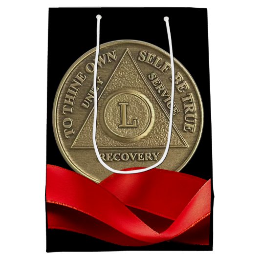 50 Jaar AA Jubileum Munt Rood Lint Medium Cadeauzakje (Achterkant)