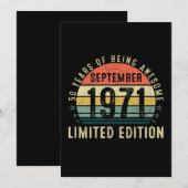 50 jaar Awesome September Verjaardag Kaart (Voorkant / Achterkant)