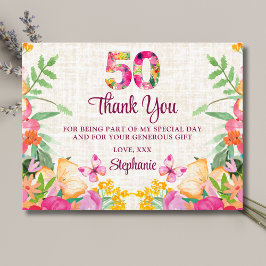 50 Jaar Bloemen Bloemlinnen 50ste Verjaardag Bedan Briefkaart