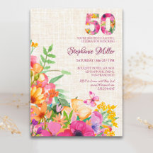 50 Jaar Bloemen Bloemstuk Linnen 50e Verjaardag
