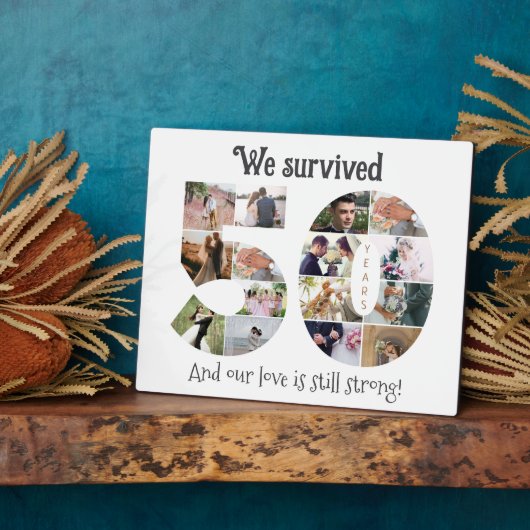 50 jaar bruiloft Jubileum foto Fotoplaat (Zijkant)