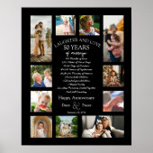 50 jaar bruiloft jubileum fotocollage bewerkbaar poster (Voorkant)