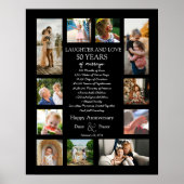 50 jaar bruiloft jubileum fotocollage bewerkbaar poster (Voorkant)