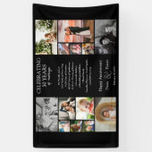 50 jaar bruiloft jubileum fotocollage bewerkbaar spandoek (Verticaal)