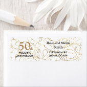 50 jaar Bruiloft Jubileum Party Retouradres Etiket (Insitu)
