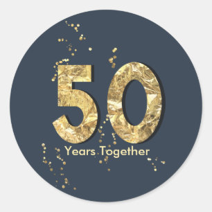 50 Jaar Bruiloft Jubileum Party Typografie Ronde Sticker