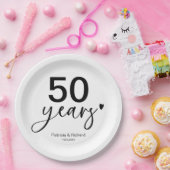 50 jaar bruiloft Jubileum zwart-wit Papieren Bordje (Feest)