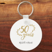 50 jaar cadeau voor bruiloft gouden glitter sleutelhanger (Voorkant)