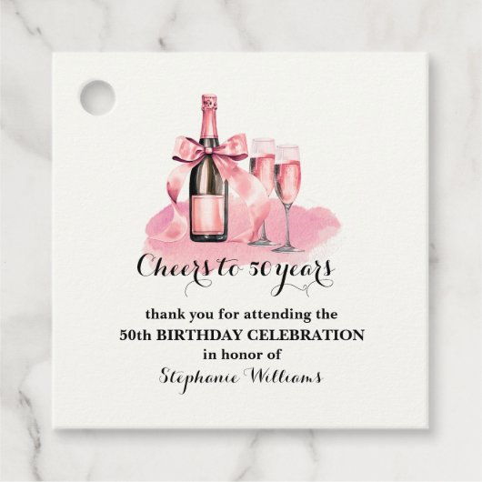 50 jaar champagne 50ste verjaardag bedankjes labels (Voorkant)