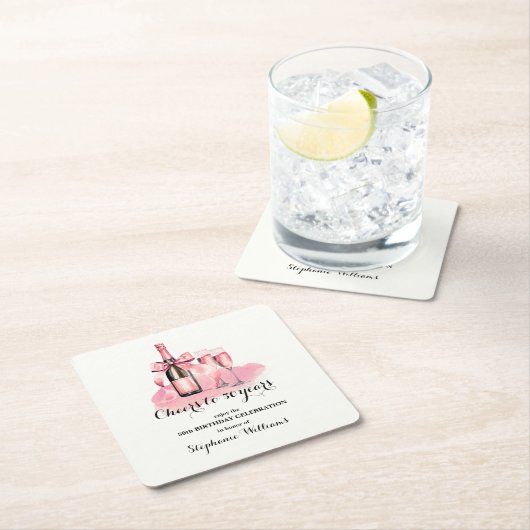 50 jaar champagne 50ste verjaardag kartonnen onderzetters (Insitu)