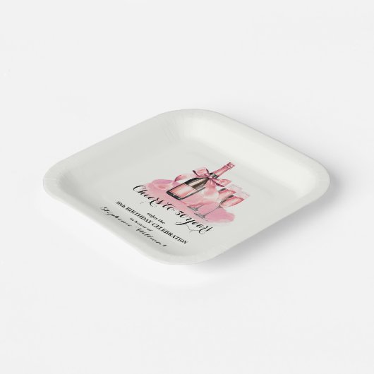 50 jaar champagne 50ste verjaardag papieren bordje (Gebogen)