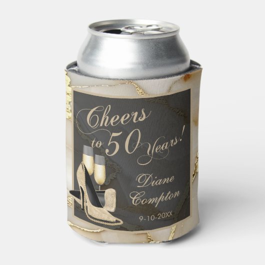 50 jaar champagne en goud blikjeskoeler (Blikje Voorkant)