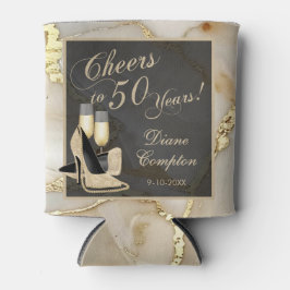 50 jaar champagne en goud blikjeskoeler