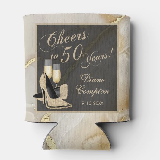 50 jaar champagne en goud blikjeskoeler (Achterkant)