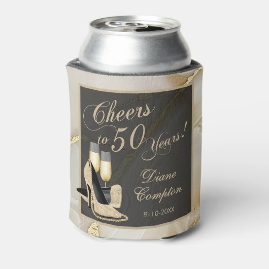 50 jaar champagne en goud blikjeskoeler (Blikje Achterkant)