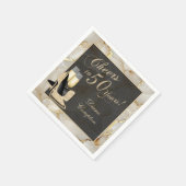 50 jaar Champagne Gold Servet (Hoek)