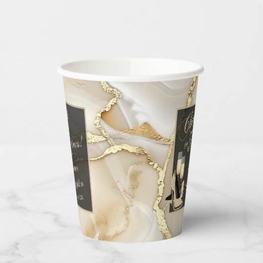 50 jaar champagne gouden verjaardag papieren bekers (Links)