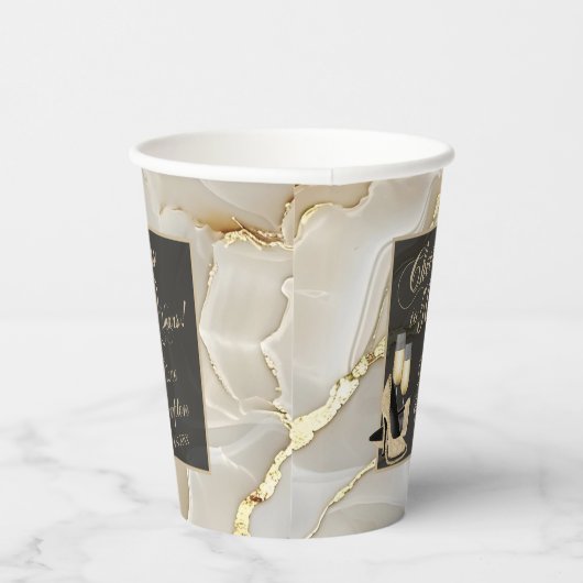 50 jaar champagne gouden verjaardag papieren bekers (Rechts)