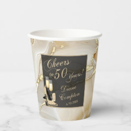 50 jaar champagne gouden verjaardag papieren bekers