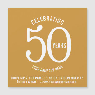 50 jaar corporate anniversary save the date promo magnetische uitnodiging