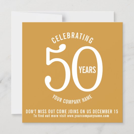 50 jaar corporate anniversary save the date promo magnetische uitnodiging (Voorkant)