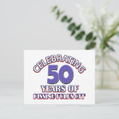 50 jaar de hel oprichten briefkaart (Staand voorkant)