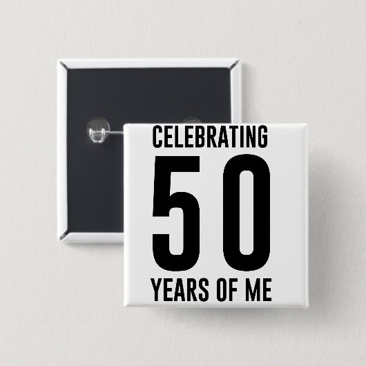 50 jaar durende viering vierkante button 5,1 cm (Voorkant /achterkant)