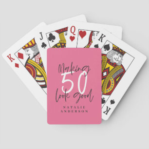 50 jaar een goede chic kleurrijke verjaardag pokerkaarten