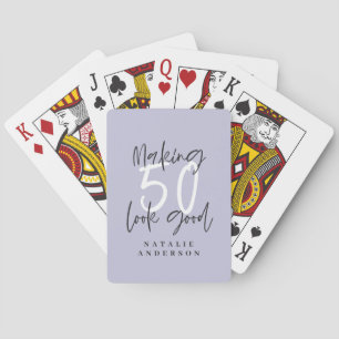 50 jaar een goede chic kleurrijke verjaardag pokerkaarten