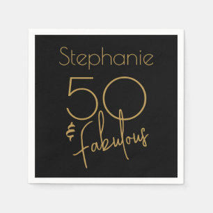 50 jaar en 5 jaar oud, modern Gold Script Servet