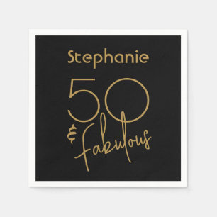 50 jaar en 5 jaar oud, modern Gold Script Servet