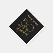 50 jaar en 5 jaar oud, modern Gold Script Servet (Hoek)