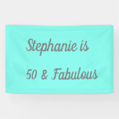 50 jaar en Blauwgroen blauw, grijs deeg Spandoek (Horizontaal)