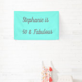 50 jaar en Blauwgroen blauw, grijs deeg Spandoek (Insitu)